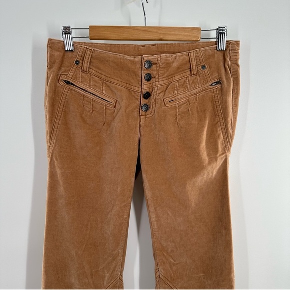 Free People Hit Back Slim Flare Corduroy Amber Pants - Picture 6 of 13